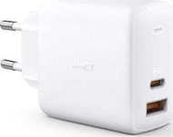 Полнач за ѕид Аукеј PA-B3 Omnia, 65W, 1x USB A 1x USB C, бел