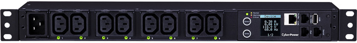 PDU CyberPower Rack, Switched & Metered, 1U, 16A