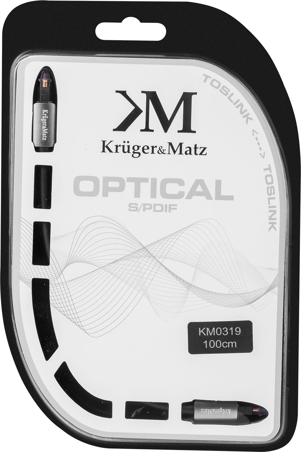 Kabllo optike audio Kruger&amp;Matz Toslink KM0319, 1m, e zezë