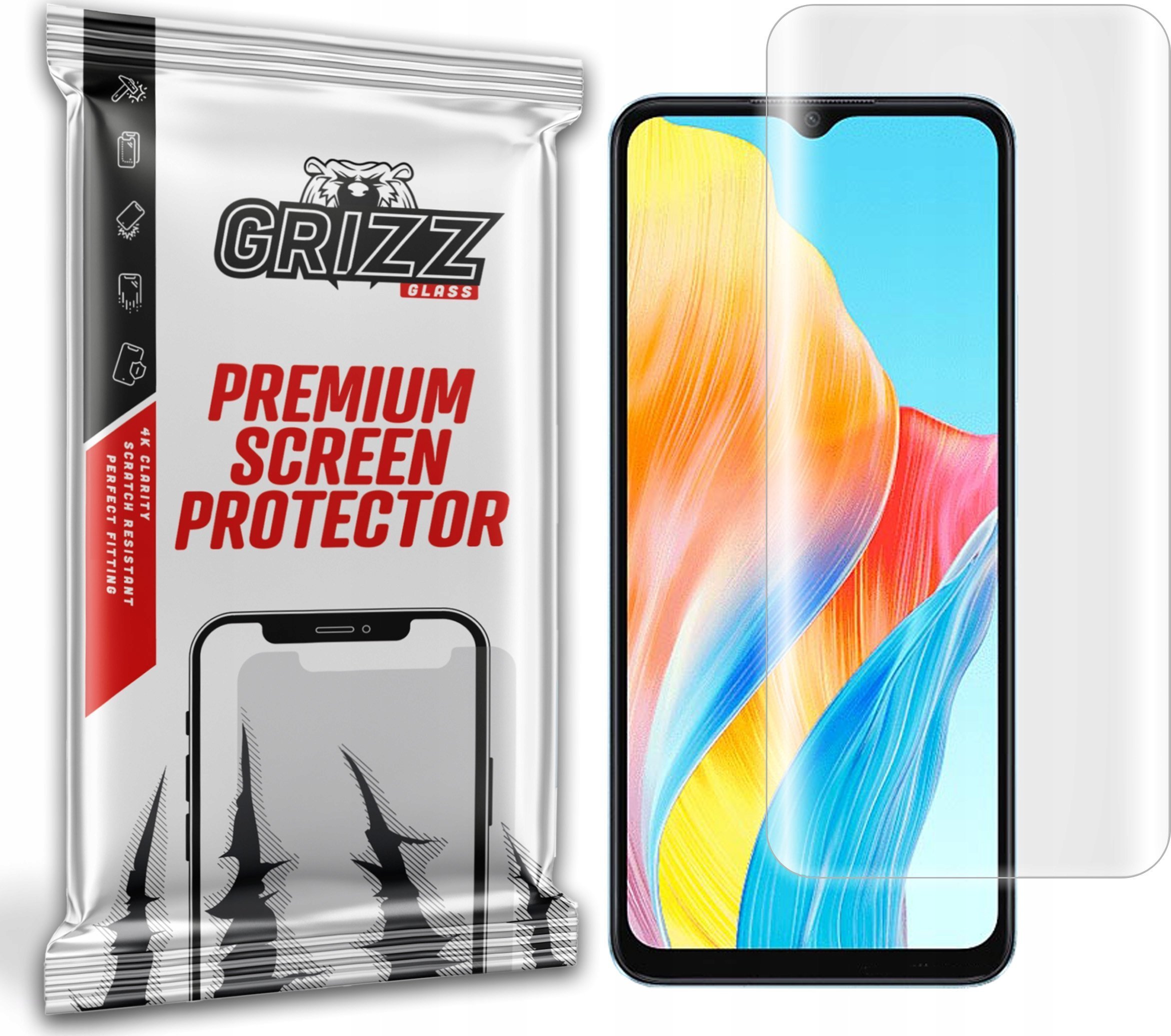 Mbrojtëse ekrani GrizzGlass Hydrofilm për Oppo A18, hydrogel, transparente