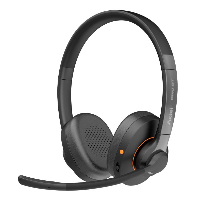 Kufje me mikrofon Axtel AXH PROBTD, Bluetooth, USB wireless, të zeza