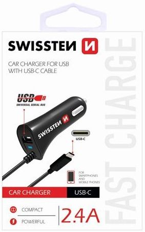 Karikues Swissten, 1x USB-A, 2.4 A, i zi