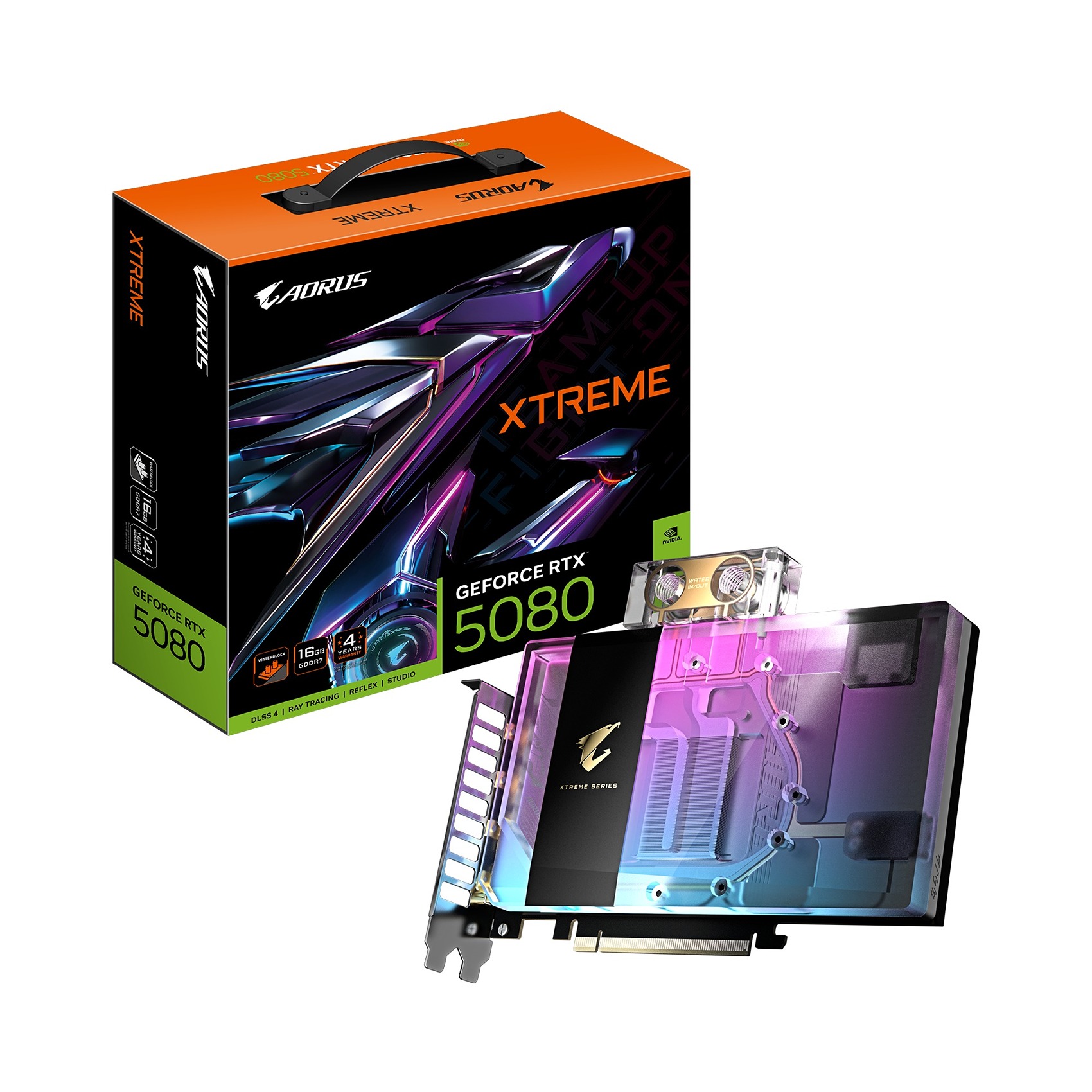 Kartelë grafike Gigabyte AORUS NVIDIA GeForce RTX 5080 XTREME WATERFORCE WB 16GB