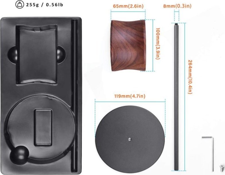 Mbajtëse për kufje Mozos HS, alumini, e zezë