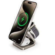 Karikues wireless CubeNest Qi2 SQ312 Pro, 3 në 1, MagSafe, titan