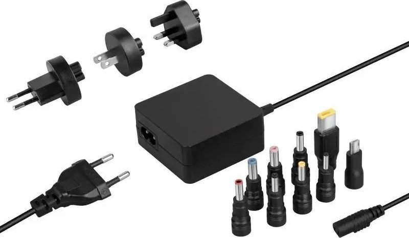 Adaptor universal laptopi AVACOM QuickTIP 45W, 9 konektorë, 18.5–20V, i zi