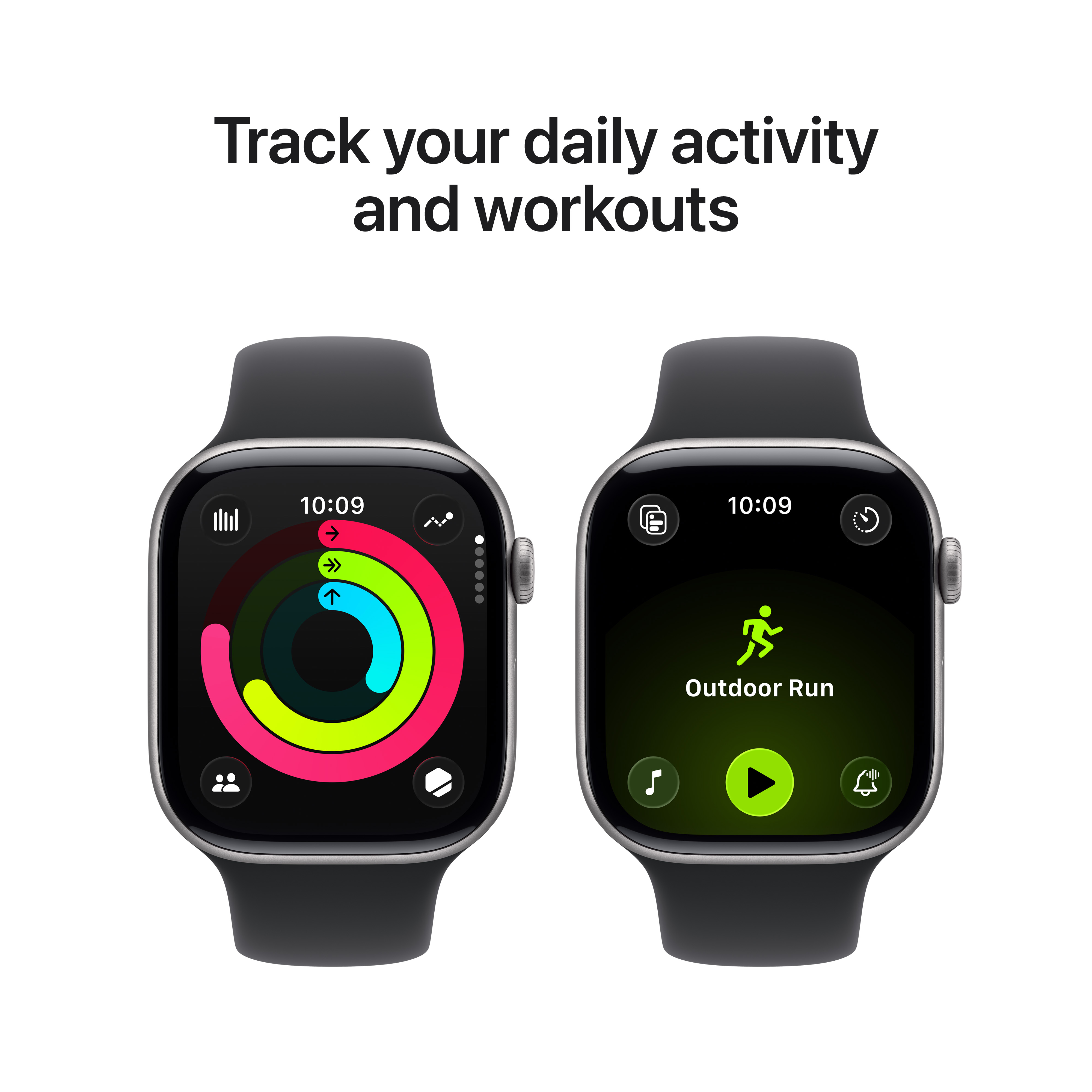 Apple Watch Series 11 GPS 46mm Space Grey Aluminium Case with Black Sport Band, M/L