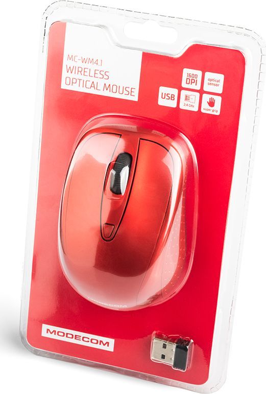 Mausi Modecom MC-WM4.1 (M-MC-0WM4.1-500), wireless, USB, e kuqe
