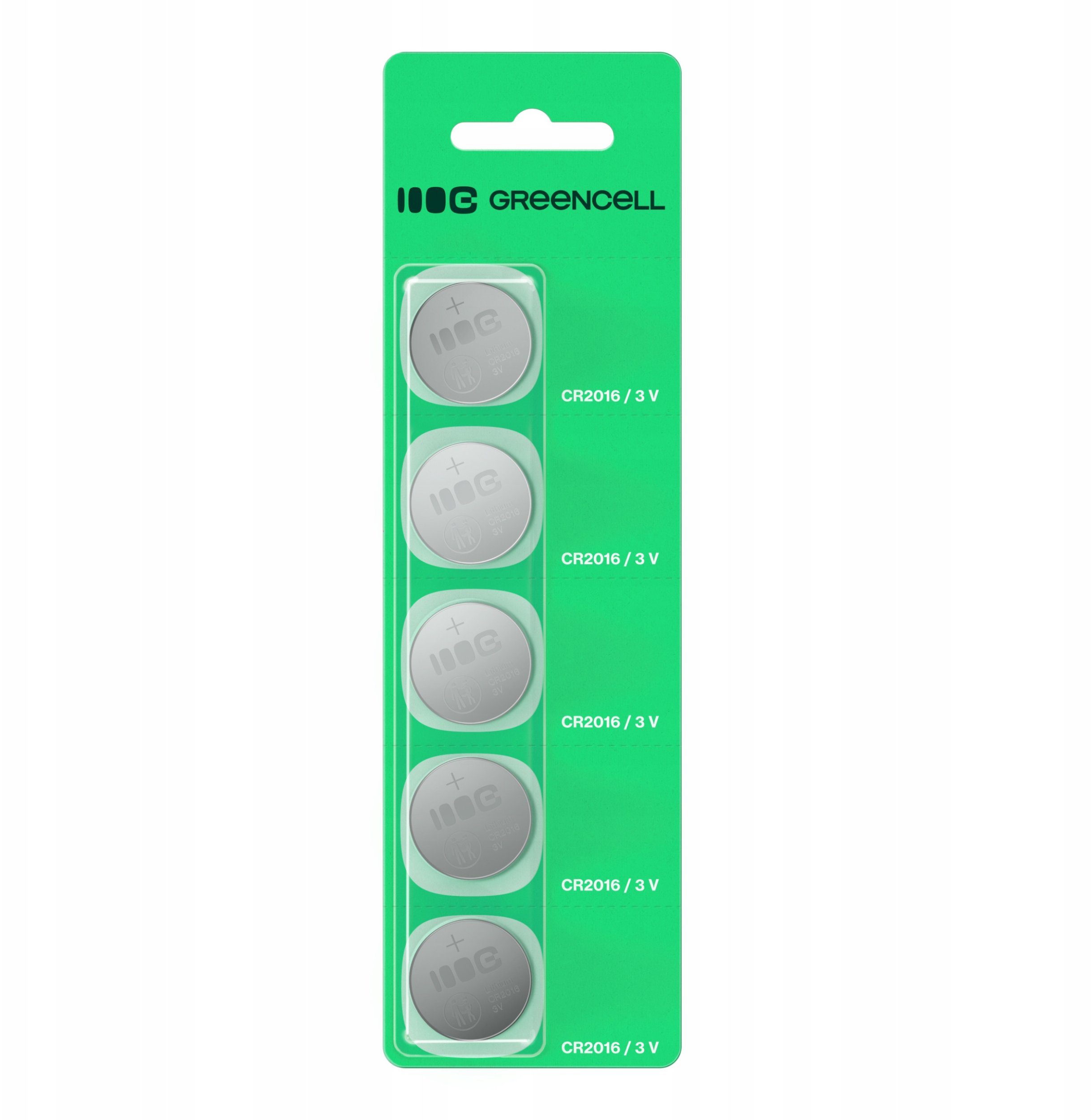 Батерија копче Green Cell CR2016, 3V, 80mAh, пакување 5 парчиња