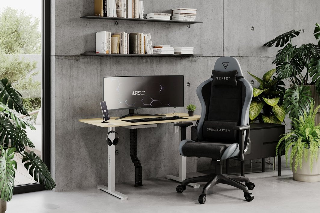 Karrige SENSE7 Spellcaster FUKU, material +lëkurë, e zezë/ hirtë