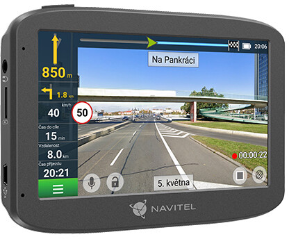 Navigacion për veturë me kamerë regjistrimi Navitel RE 5 DUAL, gri