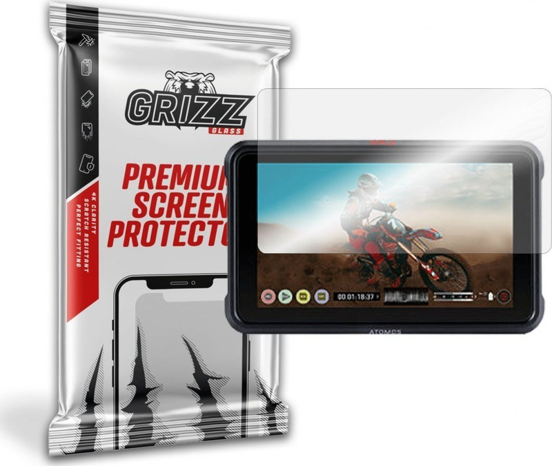 Mbrojtës ekrani GrizzGlass Hybrid Glass, për Atomos Ninja V, transparent