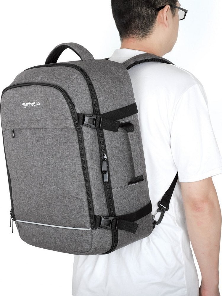Çantë shpine Manhattan Laptop Backpack, 17.3", 40L, gri