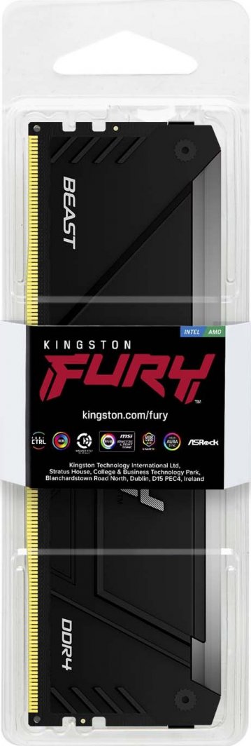 Memorie Kingston Fury Beast RGB, DDR4, 16 GB, 3200 MHz, CL16, KF432C16BB12A/16