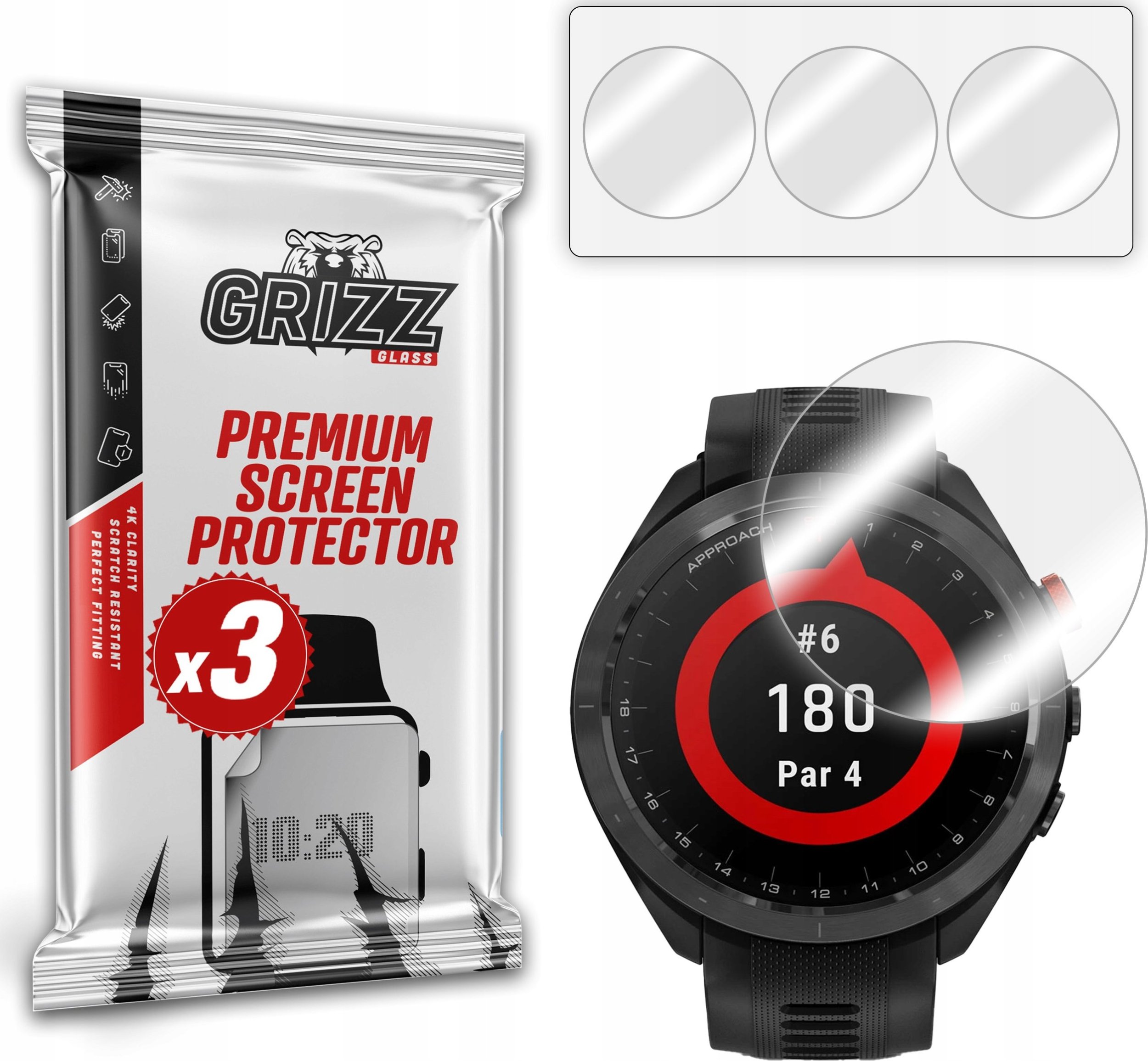 Folie mbrojtëse hydrogel 3 copë për Garmin Approach S70 47mm, transparente