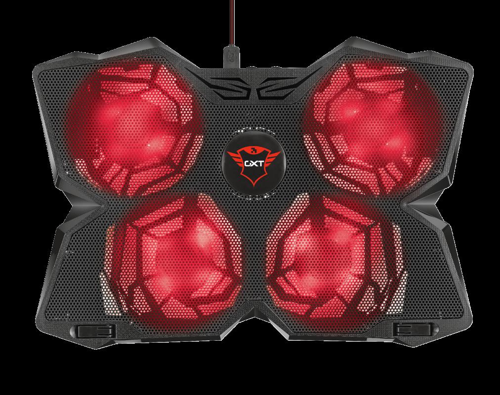 Ftohës laptopi Trust GXT 278 Yozu, 4 ventilatorë LED, i rregullueshëm, i zi