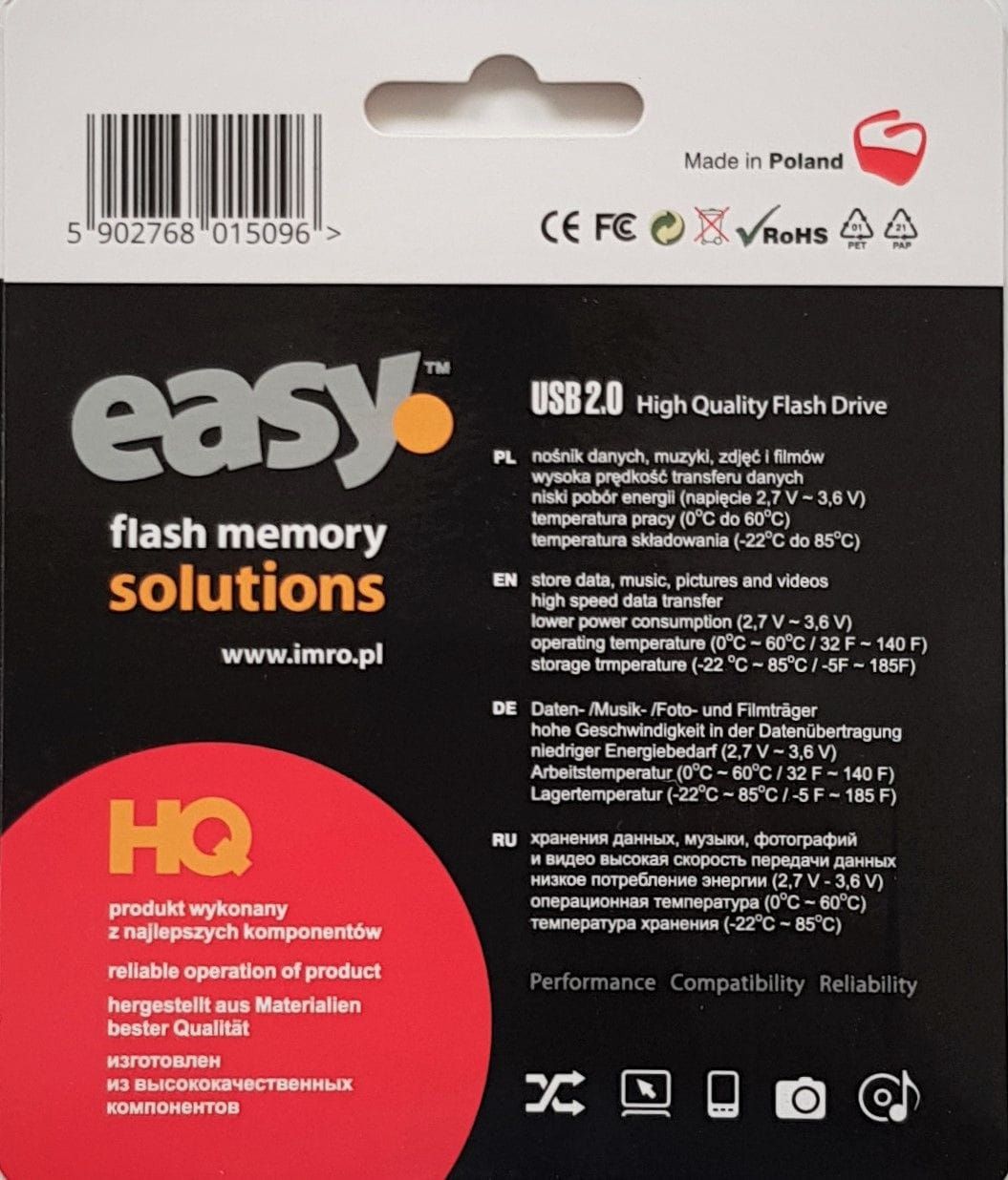 USB Imro Easy, 64GB, USB 2.0, e zezë