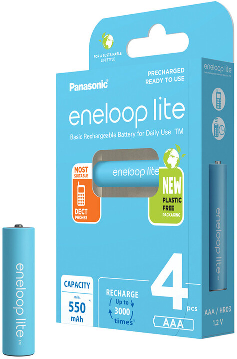 Bateri të rikarikueshme PANASONIC Eneloop Lite HR03 AAA 4LCCE/4BE