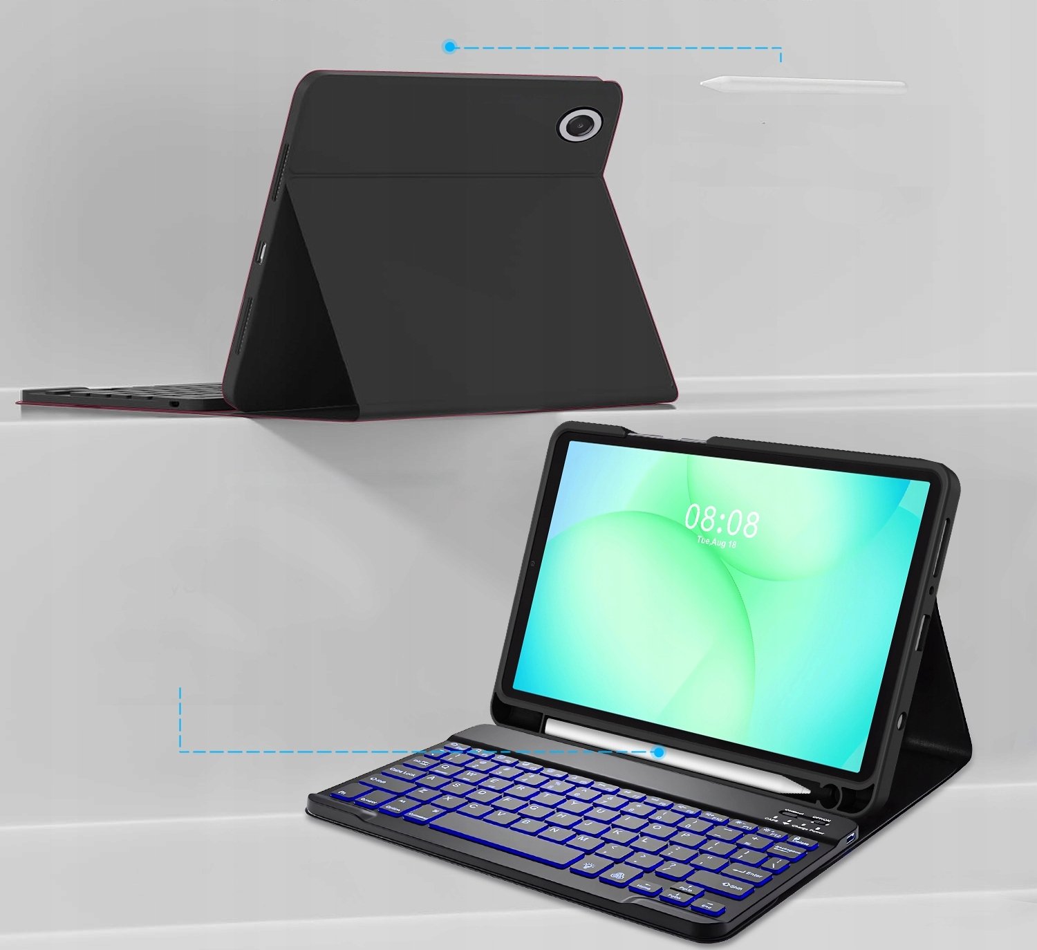 Këllëf me tastierë Tech-Protect SC Pen për Samsung Galaxy Tab A9 Plus A11 Plus 11.0, Bluetooth, i zi