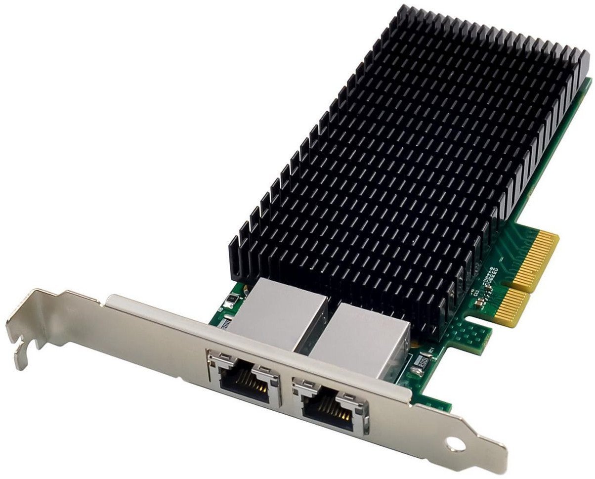 Kartë rrjeti Microconnect X540 T2, PCIe x4, 2 porta RJ45, e zezë