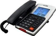 Telefoni fiks Maxcom KXT 709, me kabllo, ekran me ndriçim, zi argjendtë