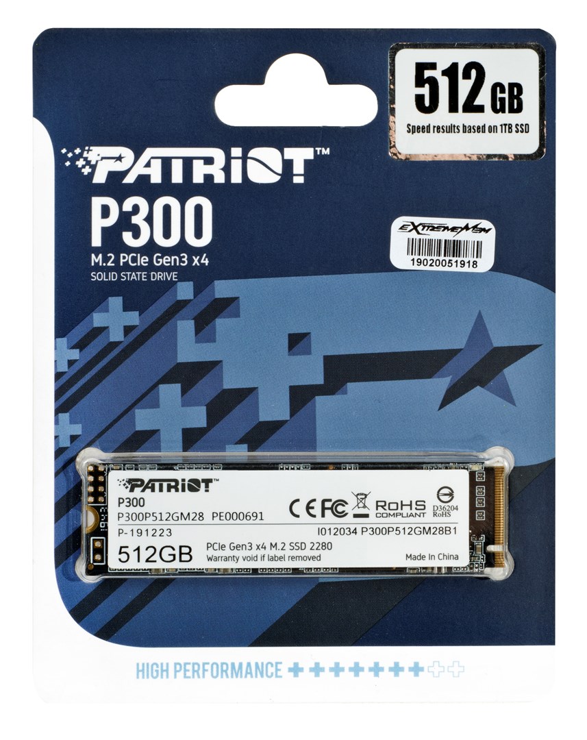 [OUTLET] Disk SSD Patriot P300 M.2 PCI-EX4 NVME, 512GB