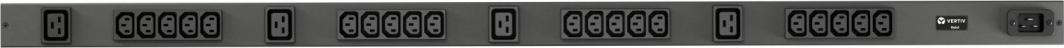 Njësi PDU Vertiv Geist VP7552, 0U rack, 230V 16A, e zezë