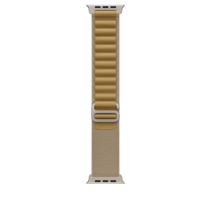 Apple Watch 49mm Loop, Tan Alpine Loop, Natural Titanium Finish, L