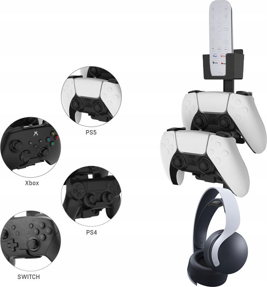 Varëse muri JYS 3në1 për aksesorë për PS5, PS4, Xbox, Nintendo Switch, e zezë
