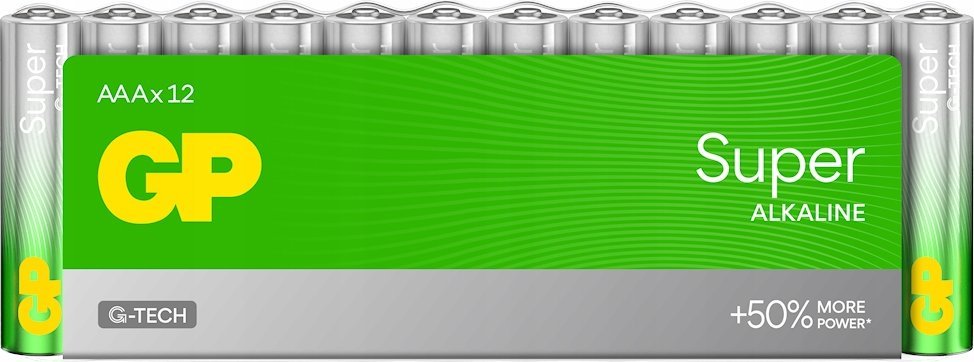 Bateri alkaline AAA GP Super SUP24A583S12, 1.5V, set 12 copë