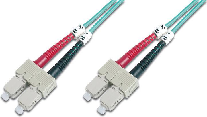 Kabllo patchcord Dugitus, me fibër optike SC/SC duplex, 50/125 OM3, 1m