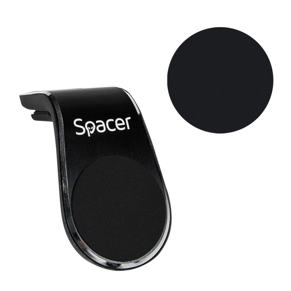 Mbajtës magnetik telefoni Car Mount Spacer, për pult dhe grilë ventilimi, rrotullim 360°, i zi