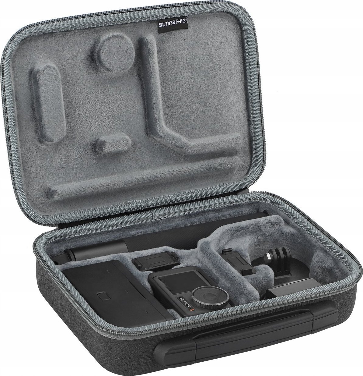 Çantë mbrojtëse SunnyLife OA3 B511 D për DJI Osmo Action 3, rezistente ndaj ujit, mbajtëse aksesorësh, e zezë