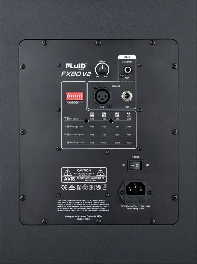 Monitor studio Fluid Audio FX80 V2, 8", bi amp, i zi
