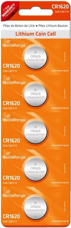 Set i baterive MediaRange CR1620, 3V, 5 copë, të argjendta