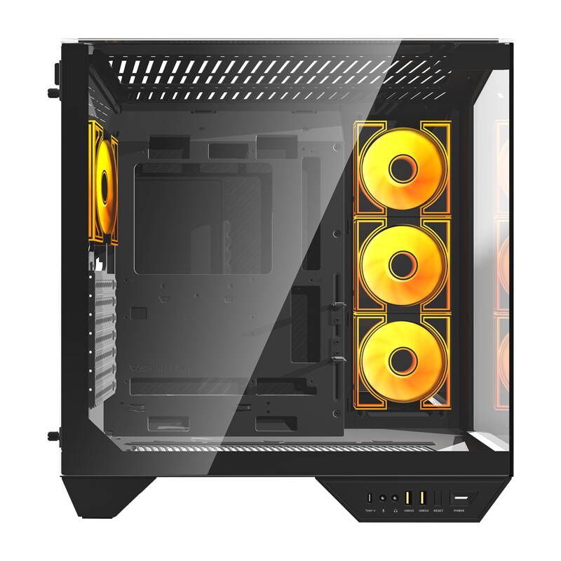 Kuti kompjuteri DarkFlash DY470, ATX Mid Tower, 4 ventilatorë gaming, e zezë