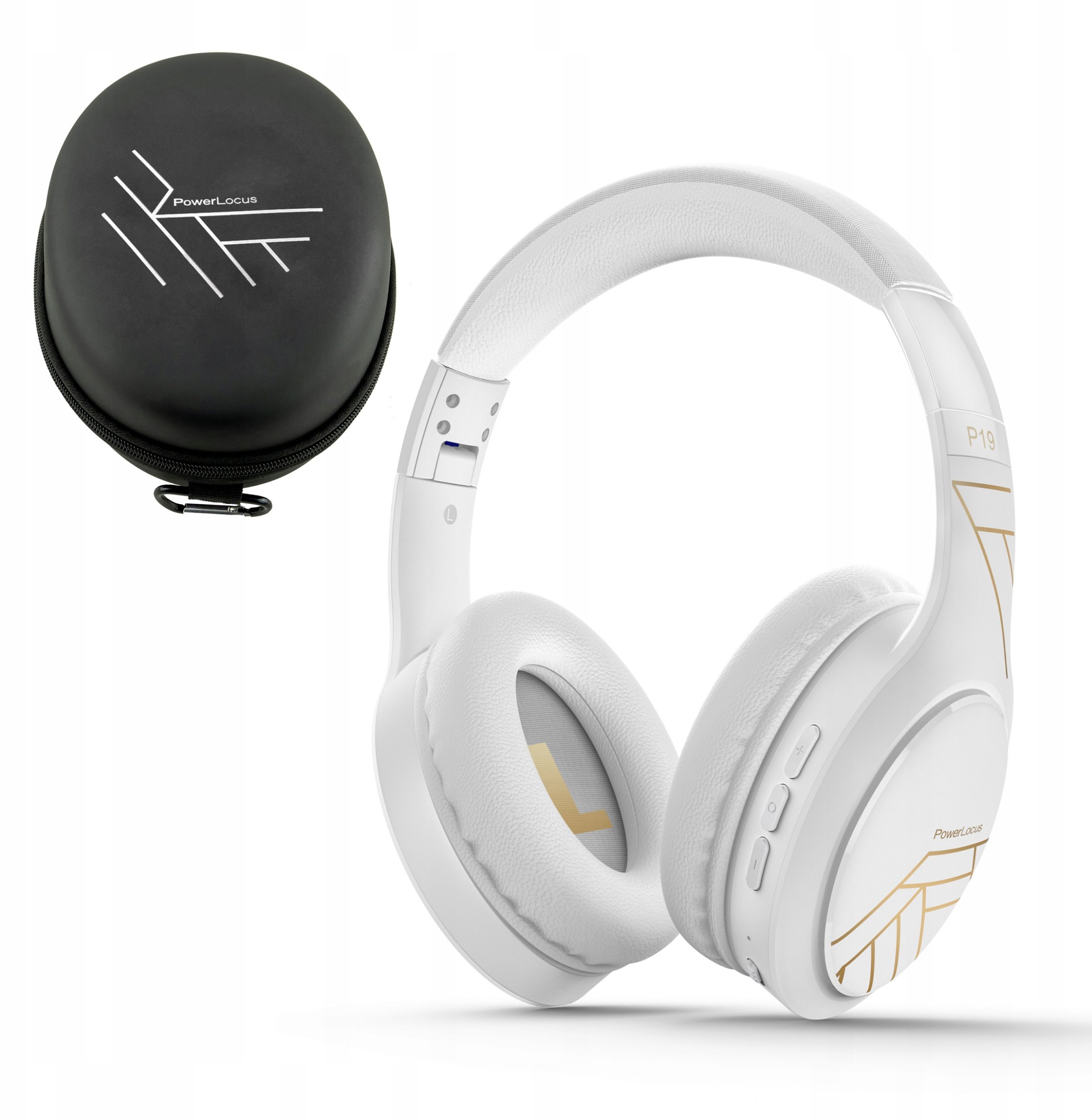 Kufje PowerLocus P19, Bluetooth 5.3, 60 orë bateri, me kuti