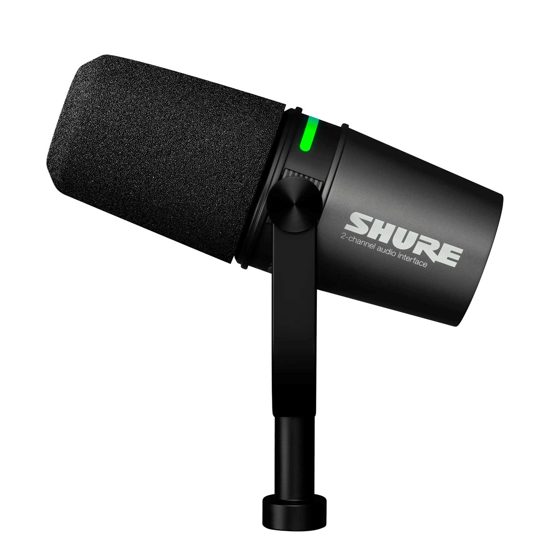 Mikrofon Shure MV7i Smart, dinamik, USB C dhe XLR, i zi
