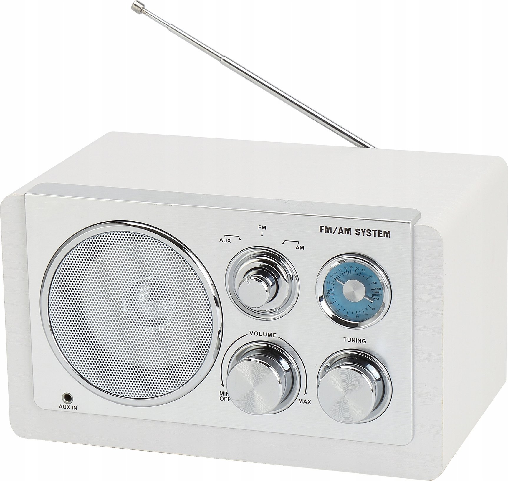 Radio Denver TR-63W, AM/FM, me AUX, e bardhë