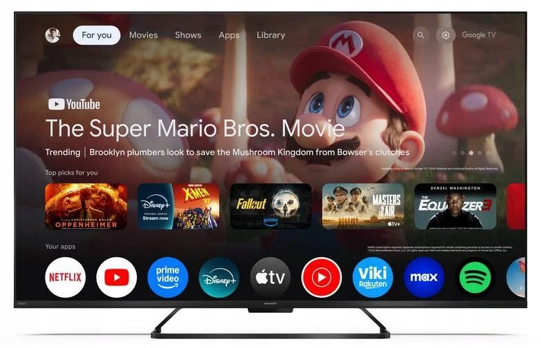 Televizor QLED Sharp 55HR7465E, 55", 4K Ultra HD, Google TV, i zi