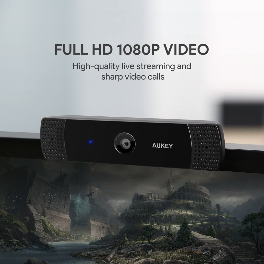 Kamera web Aukey PC-LM1E, Full HD 1080p, 2MP, e zezë