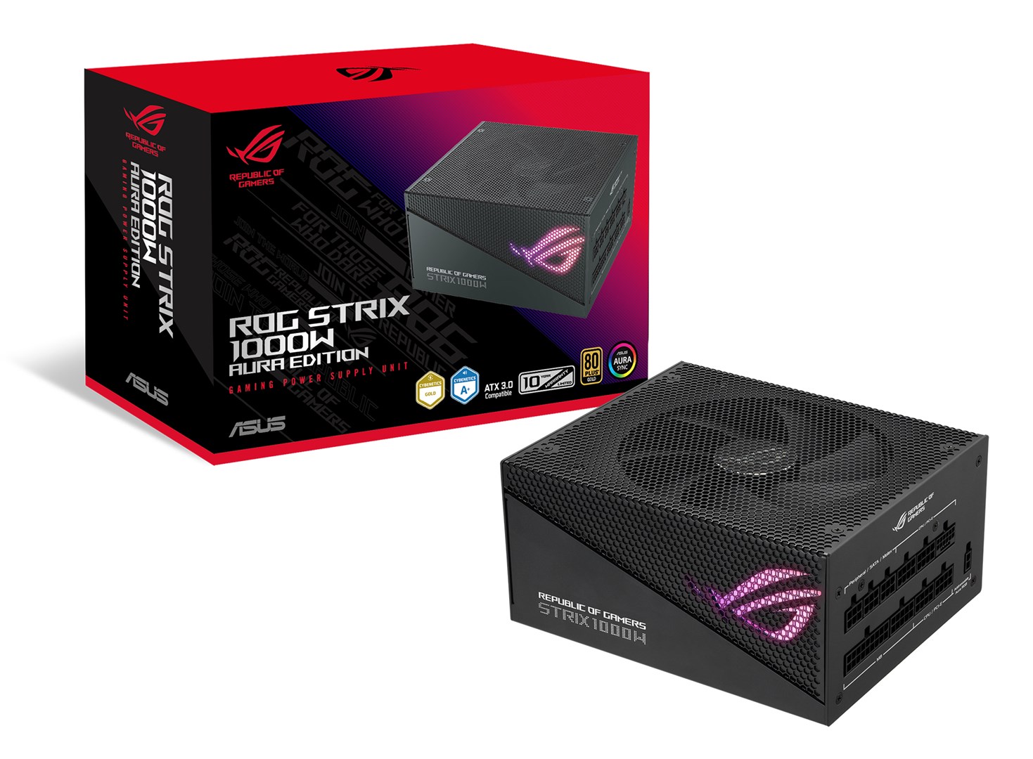 Burim energjie ASUS ROG Strix 1000W Gold Aura Edition, 20+4 pin ATX, 1000 W