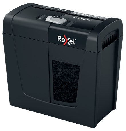 Shredder letrash Rexel Secure X6 P-4, 6 fletë, niveli sigurie P-4, i zi