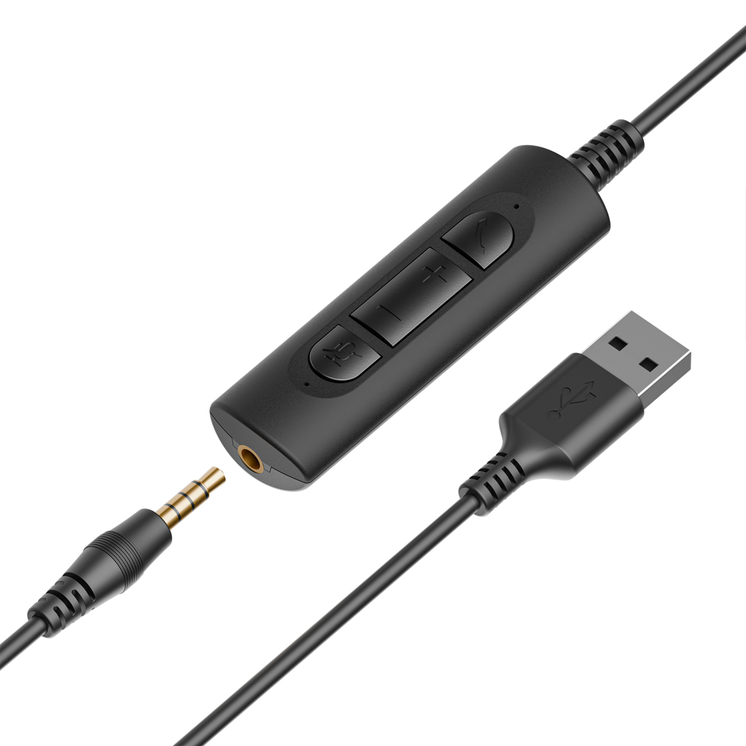 Kufje Axtel One UC35 Stereo HD, me kabllo, USB A USB C 3.5mm, e zezë