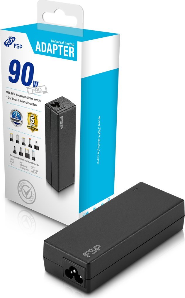 Adapter universal për laptop FSP Fortron FSP NB90 PRO, 90W, i zi