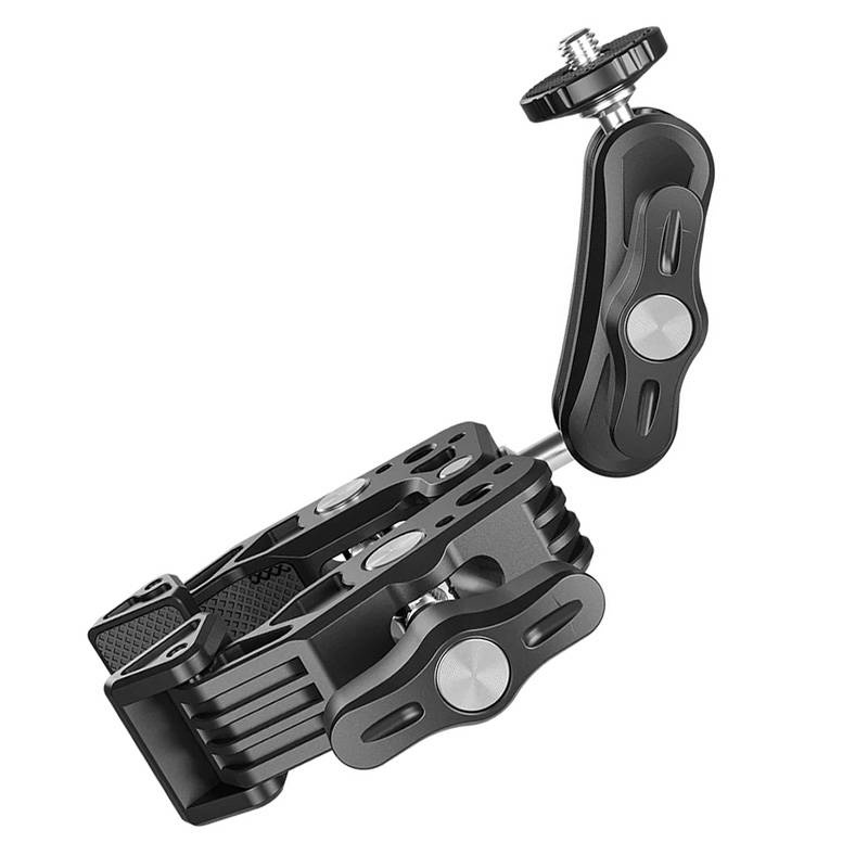 Kllapë universale TELESIN Super Clamp, alumin, krah Magic 360°, e zezë