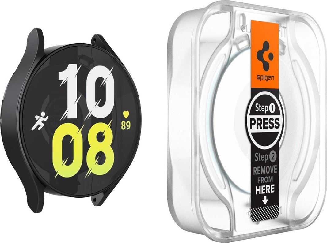 Xham mbrojtës Spigen Glass tR EZ Fit, 2 copë, për Samsung Galaxy Watch6 44mm, transparent