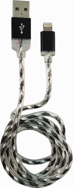 Kabllo USB LC-Power 31331H, USB A në Lightning, 1 m, transparente
