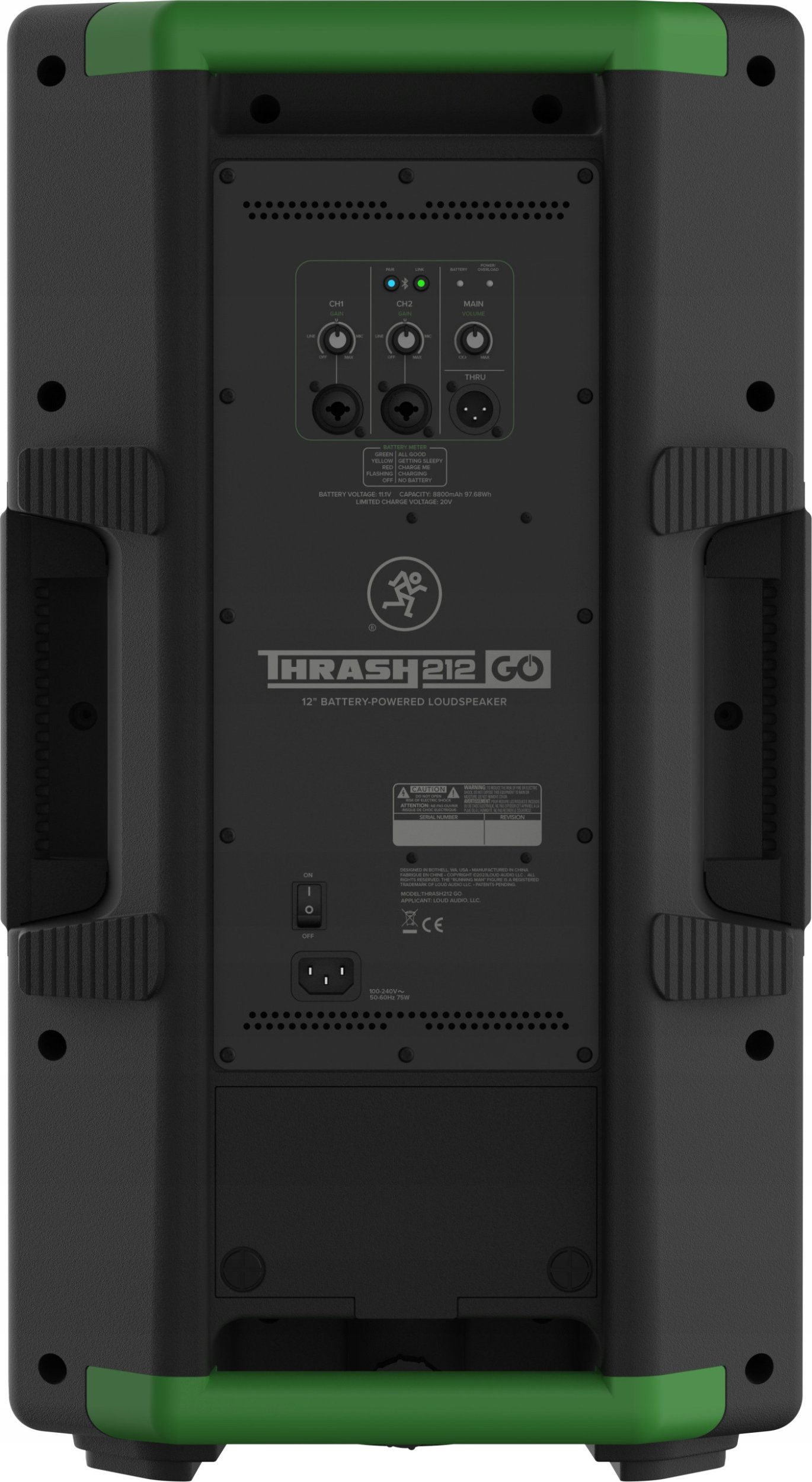 Altoparlant PA Mackie Thrash212 GO, 12", 300W, me bateri, Bluetooth