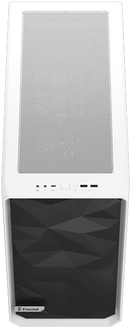 Kasë kompjuteri Fractal Design Meshify 2, me panel anësor transparent, e bardhë / zezë